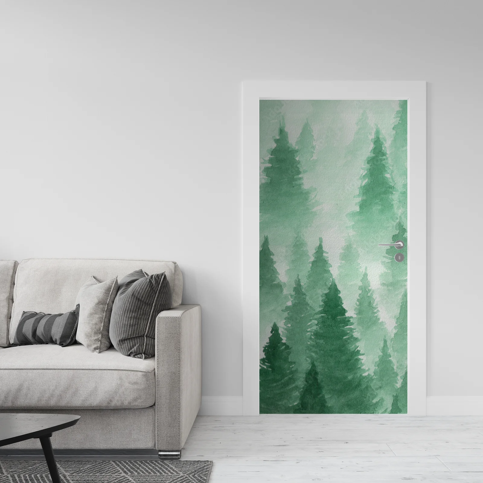 Misty Forest Landscape in Serene Tones