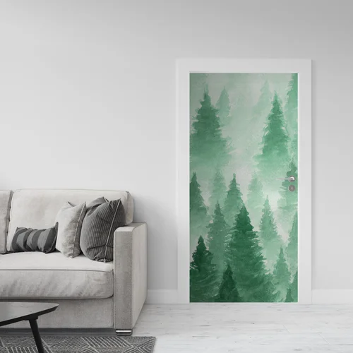Misty Forest Landscape in Serene Tones