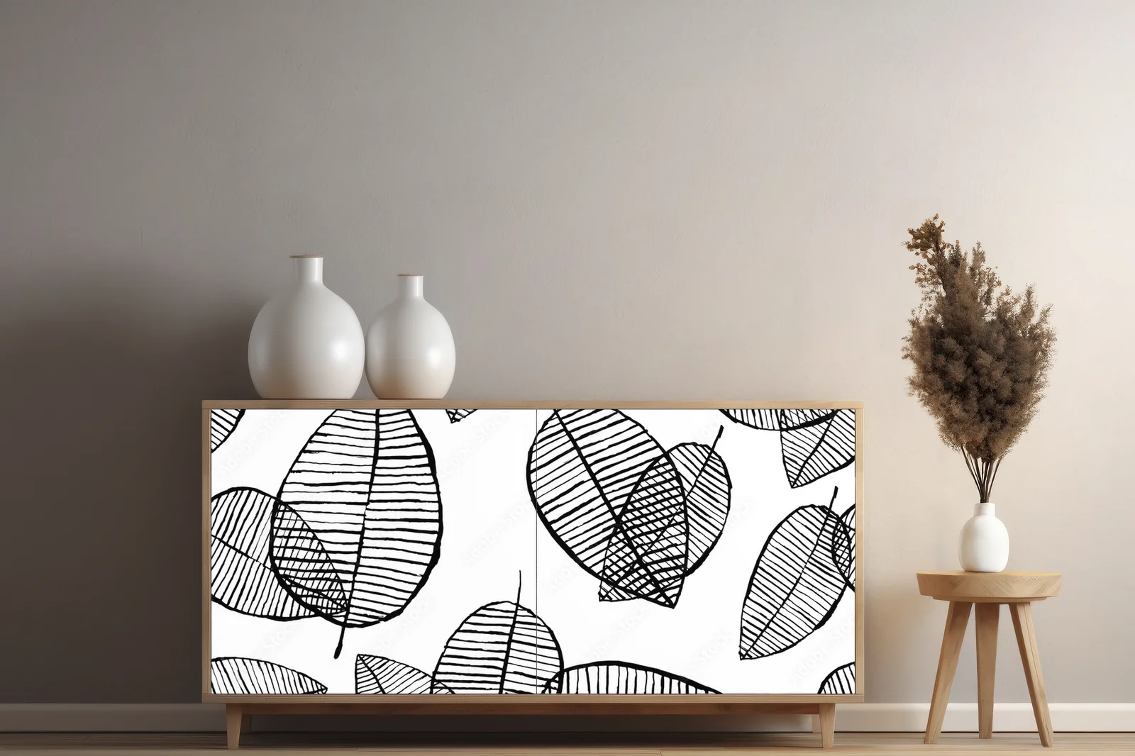 Elegancka symfonia liści w monochromatycznej tonacji