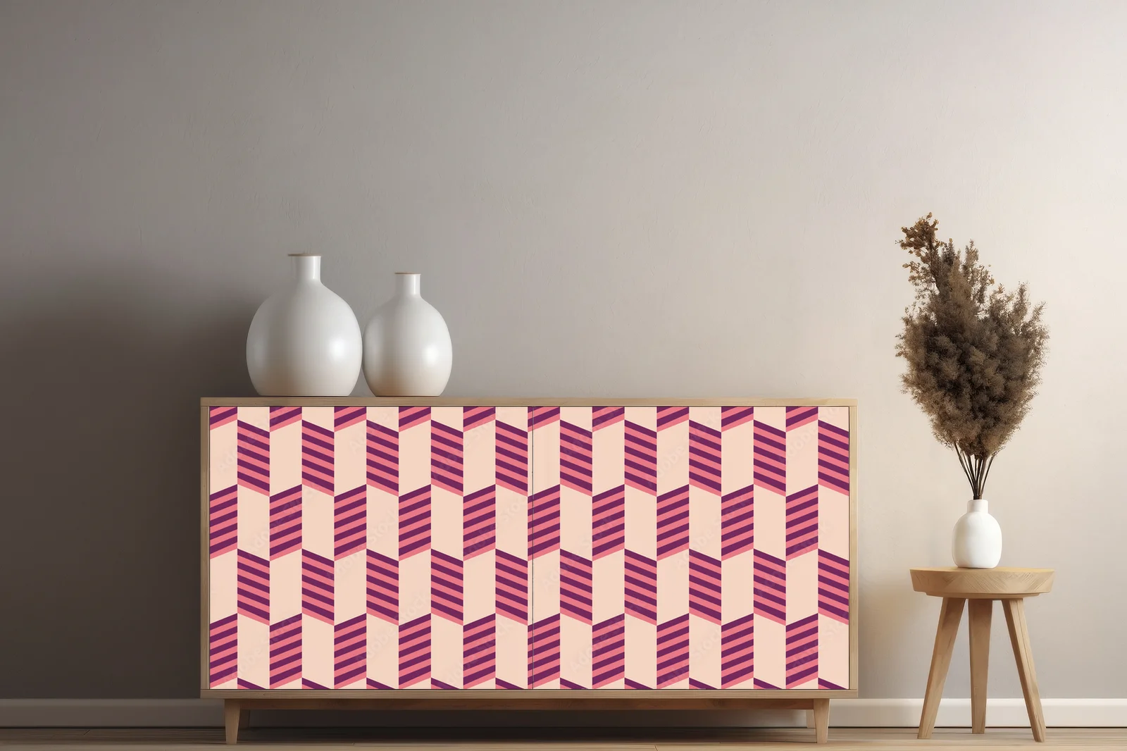Harmonia geometrycznych kształtów w pastelowych tonach