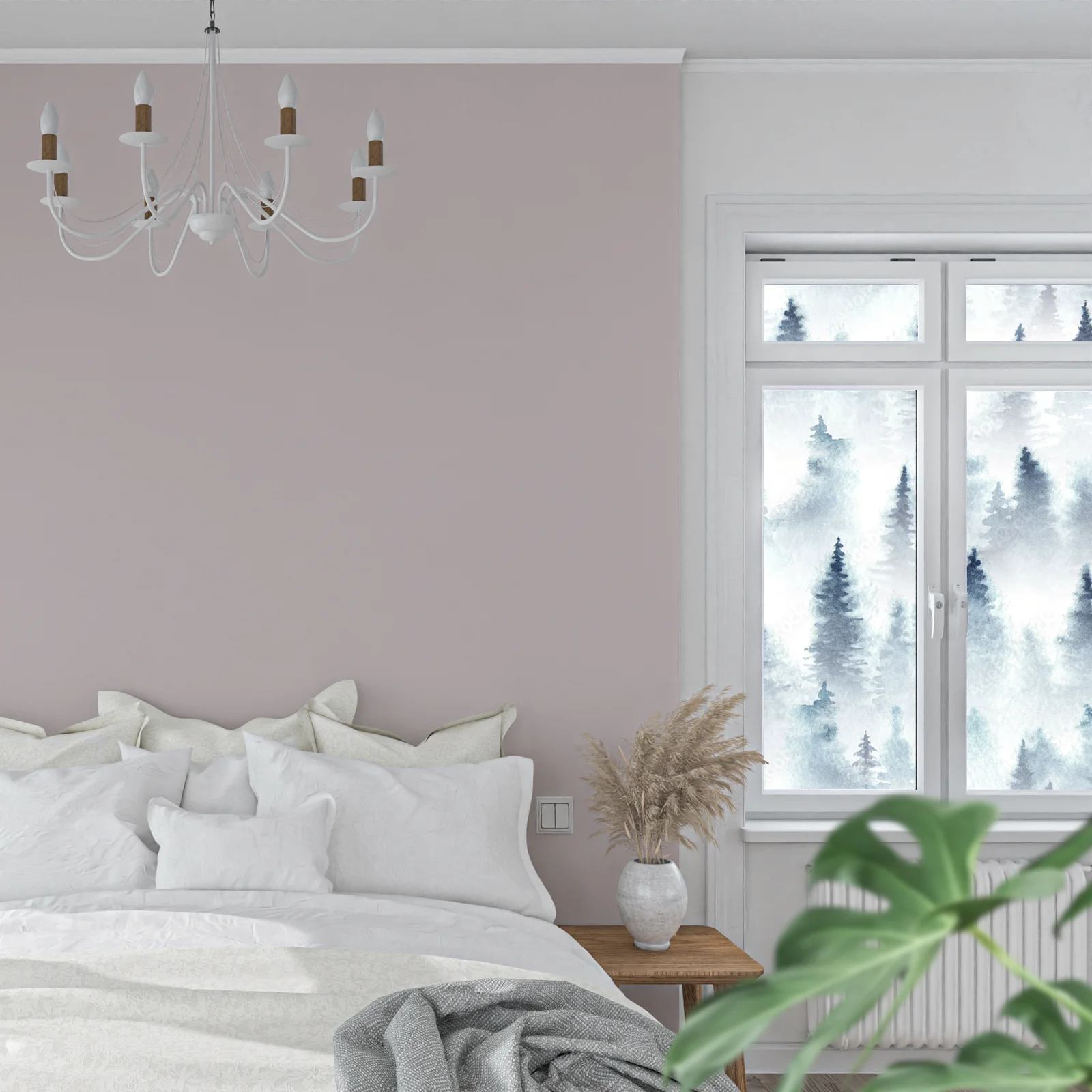 Misty Spruce Forest in Gentle Hues