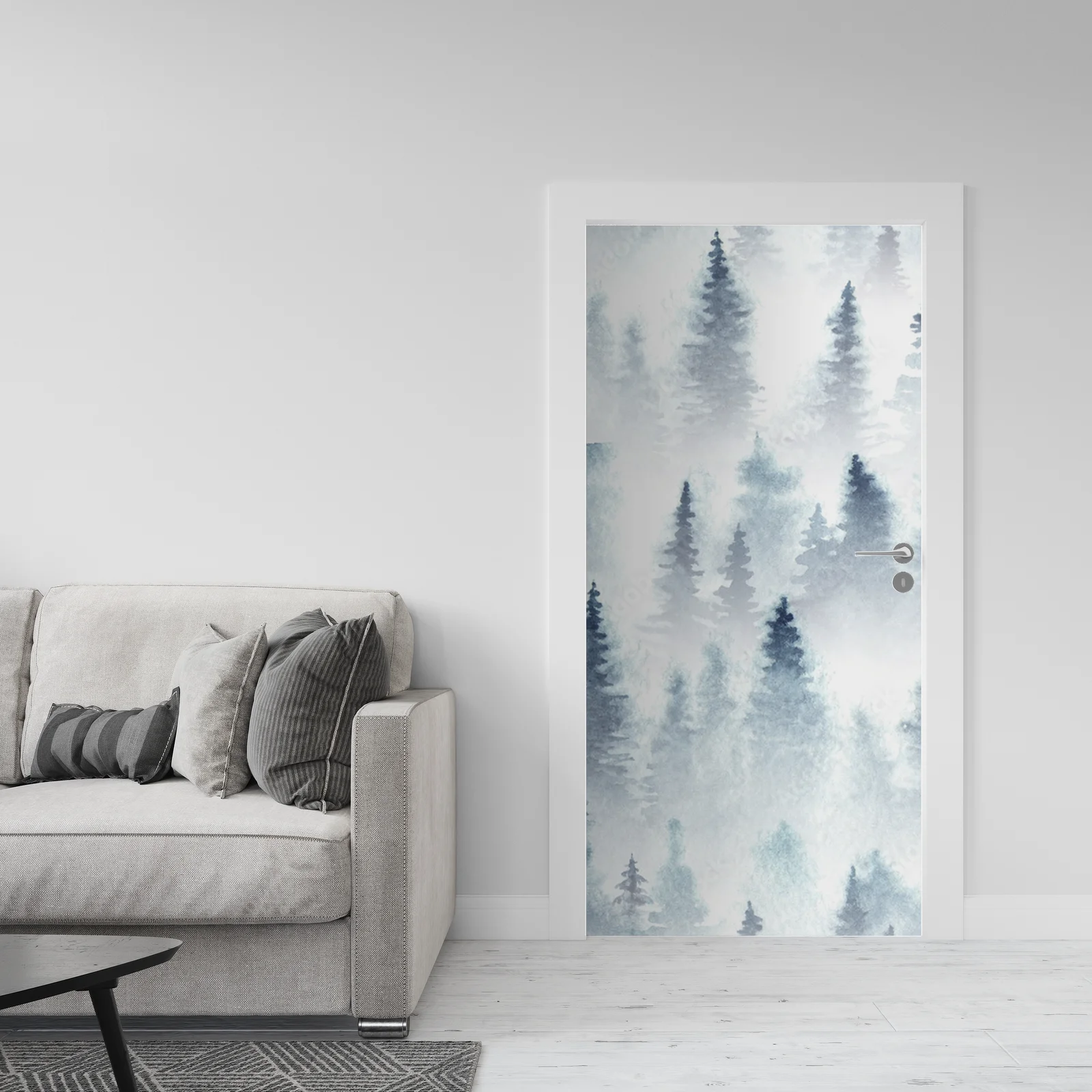 Misty Spruce Forest in Gentle Hues