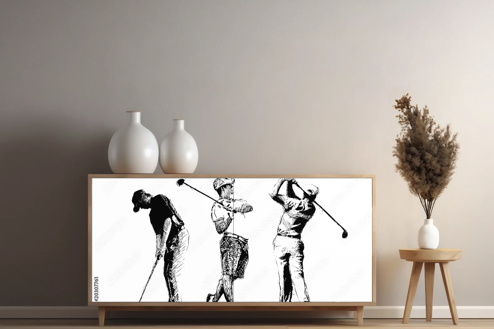 Radosny golf trio w harmonijnych odcieniach