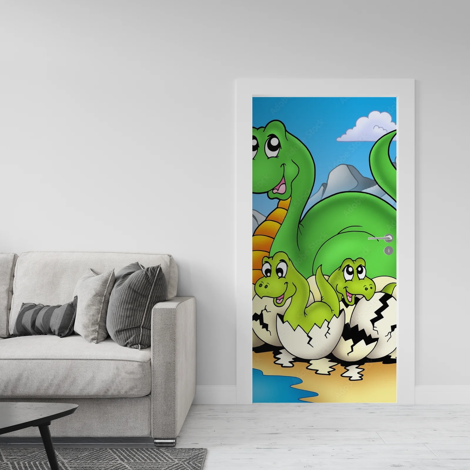 Urocze dinozaury w pastelowym otoczeniu