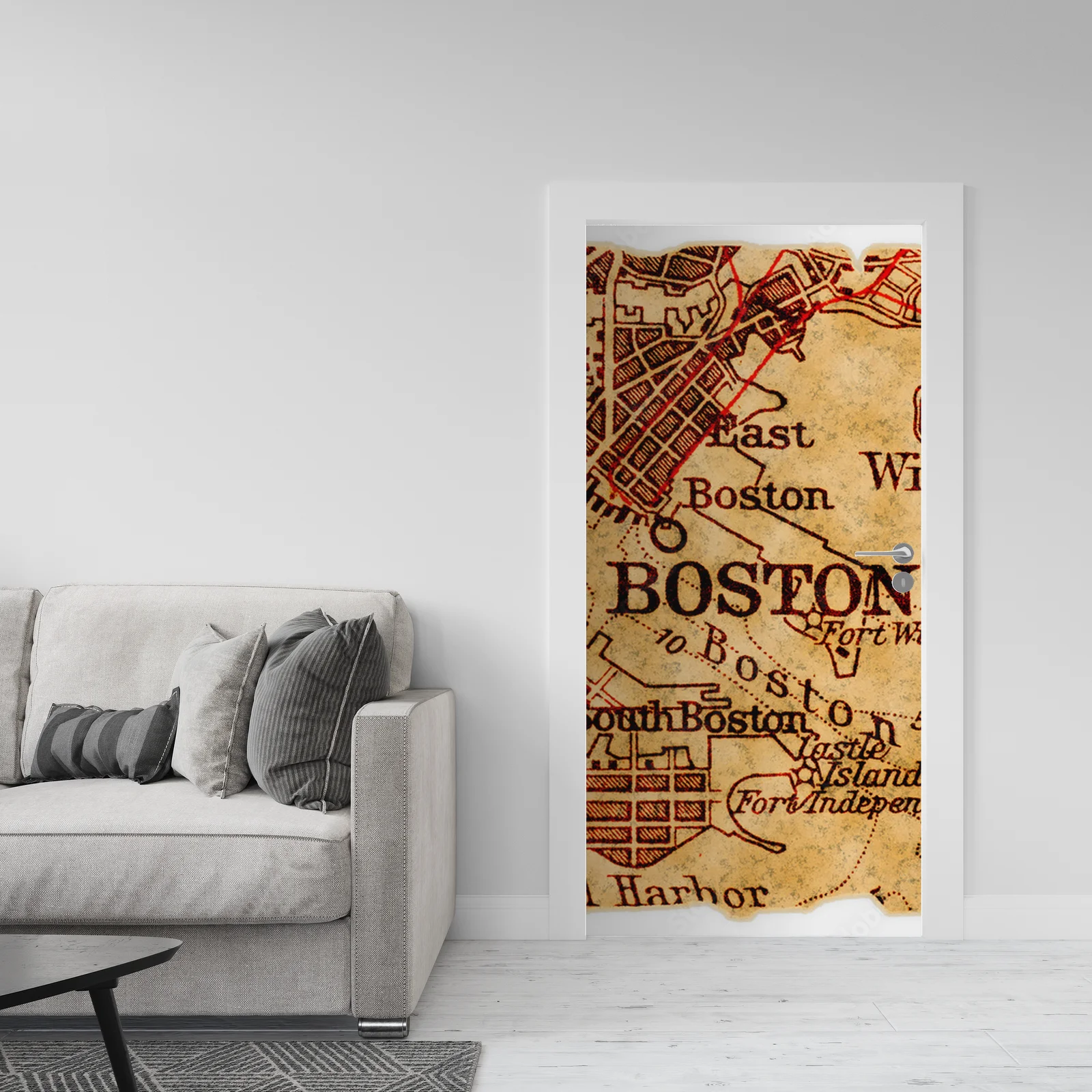 Stara mapa Bostonu w eleganckim wydaniu