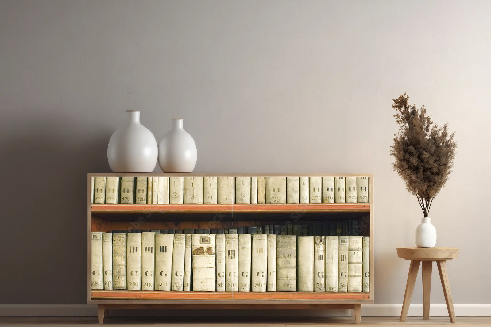 Elegancka biblioteczka w odcieniach głębokiej czerni