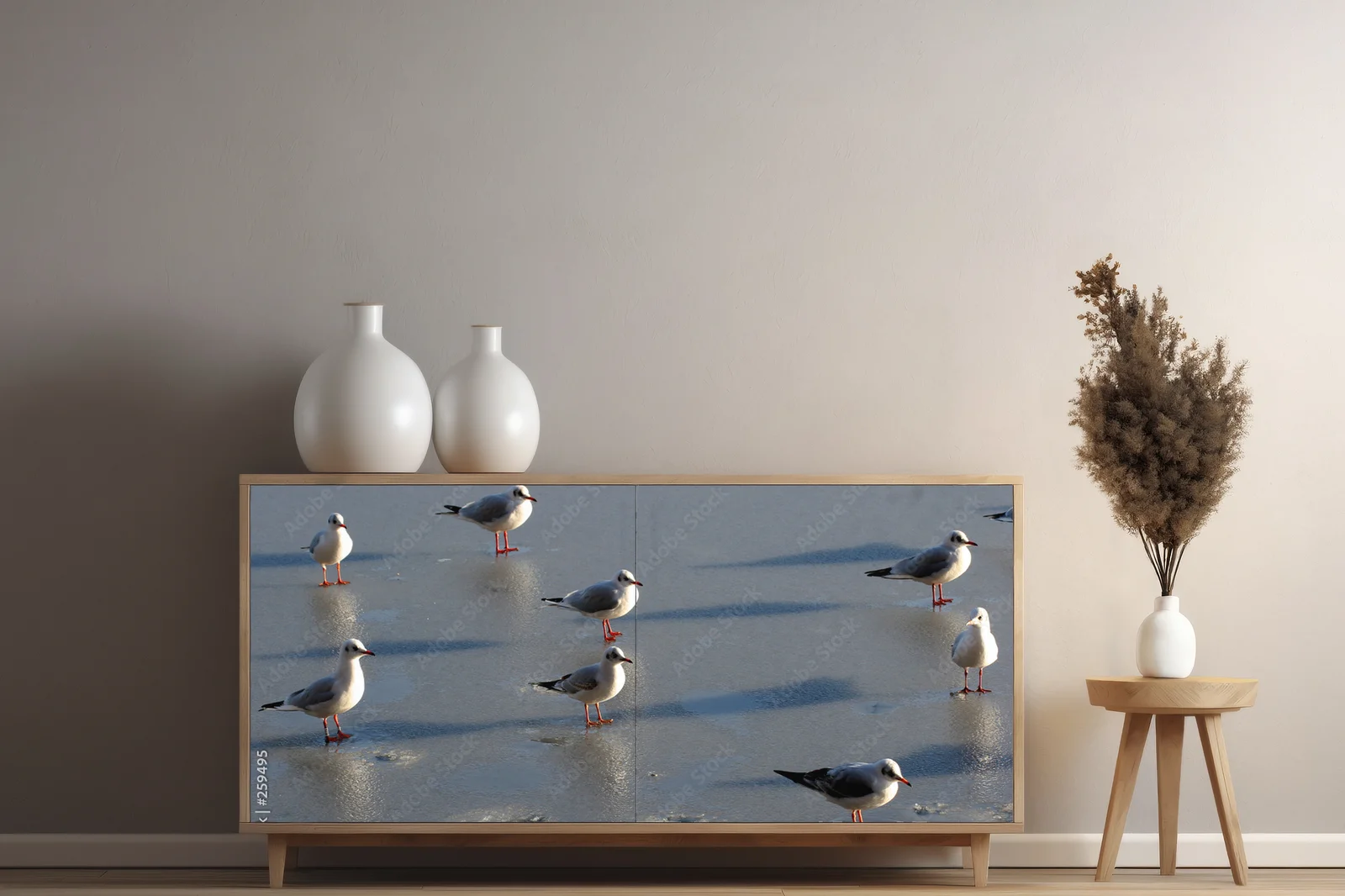 Elegancka seagull w stonowanych barwach