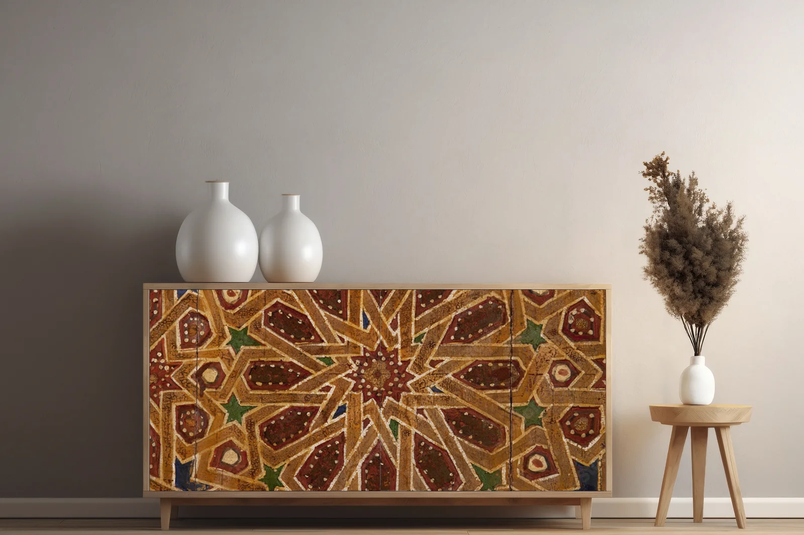 Elegancka, tradycyjna ornamentyka w ciepłych brązach