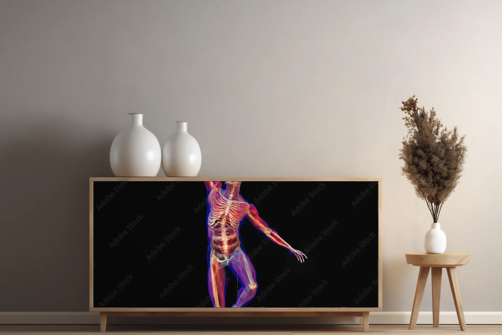 Anatomiczna grafika w głębokiej czerni