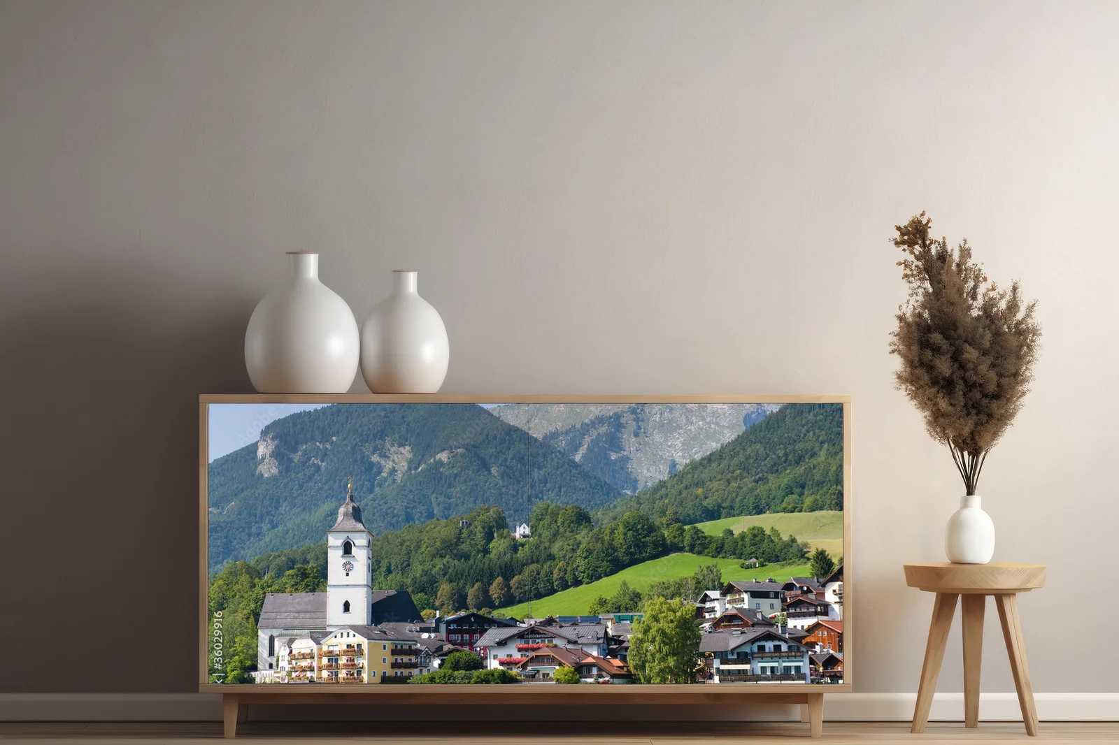 Urokliwy krajobraz nad jeziorem St. Wolfgang