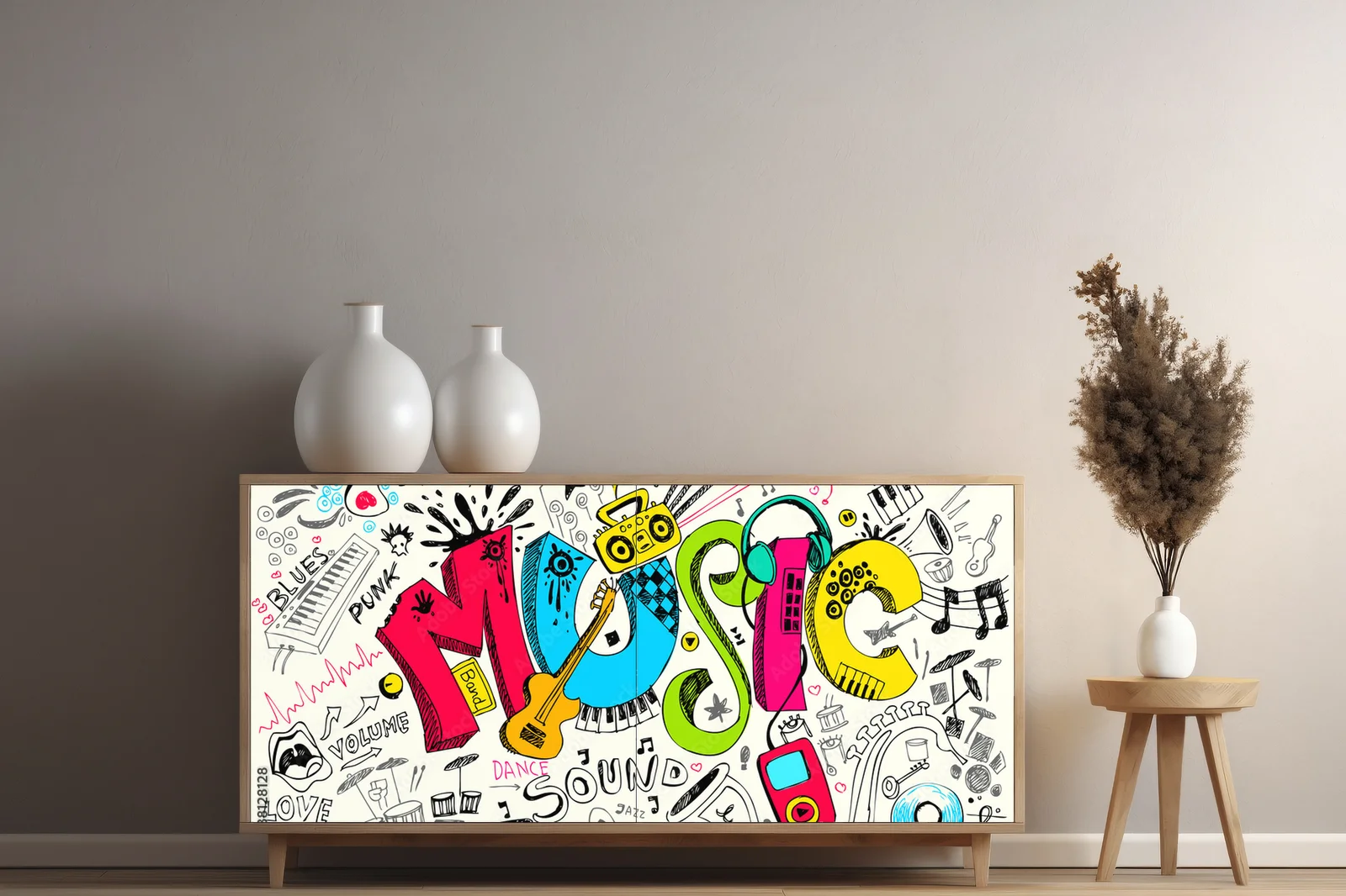 Muzyczne doodle w pastelowej harmonii