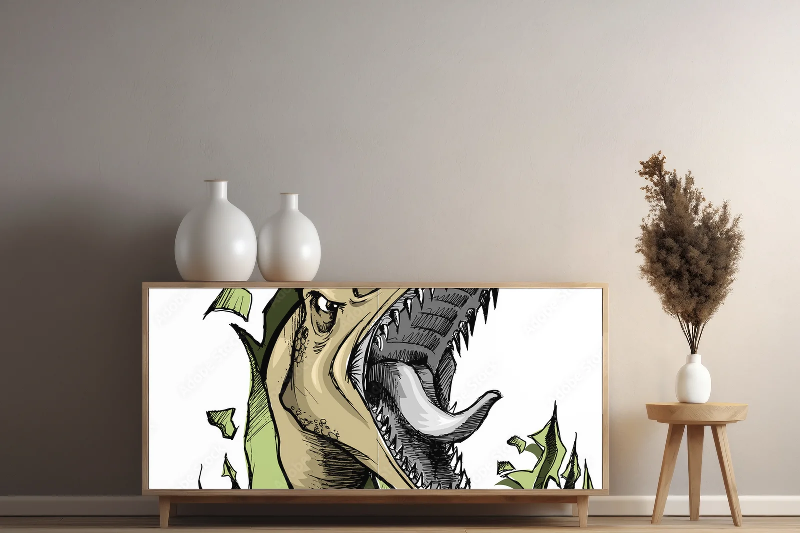 Wielobarwny dinozaur w kreatywnej formie