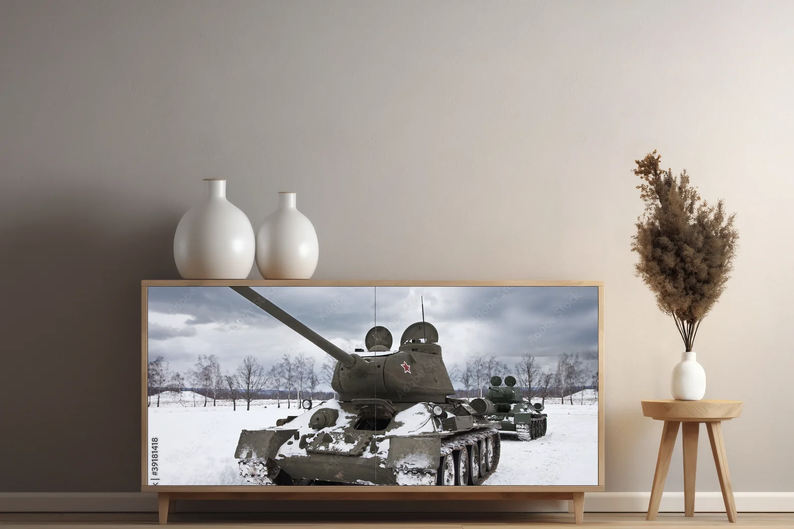 Legendarny rosyjski czołg T34 w stonowanych odcieniach