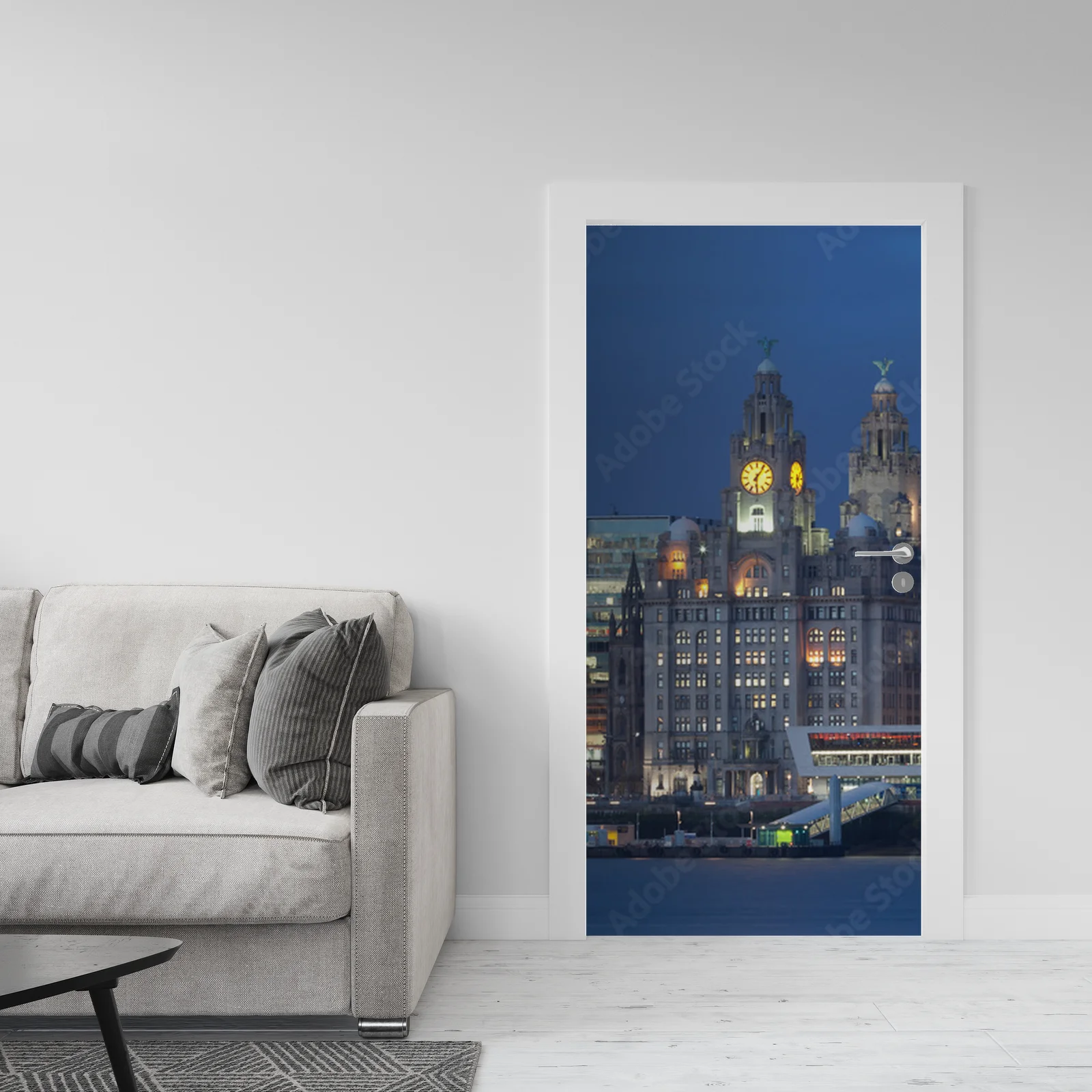Nocny widok na miasto Liverpool