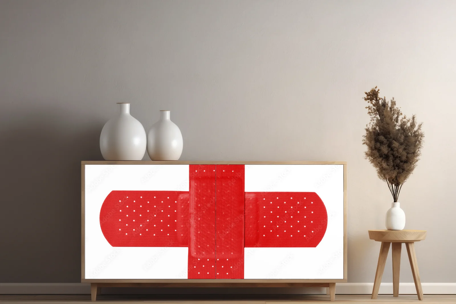 Symboliczna harmonia w bieli i karminie