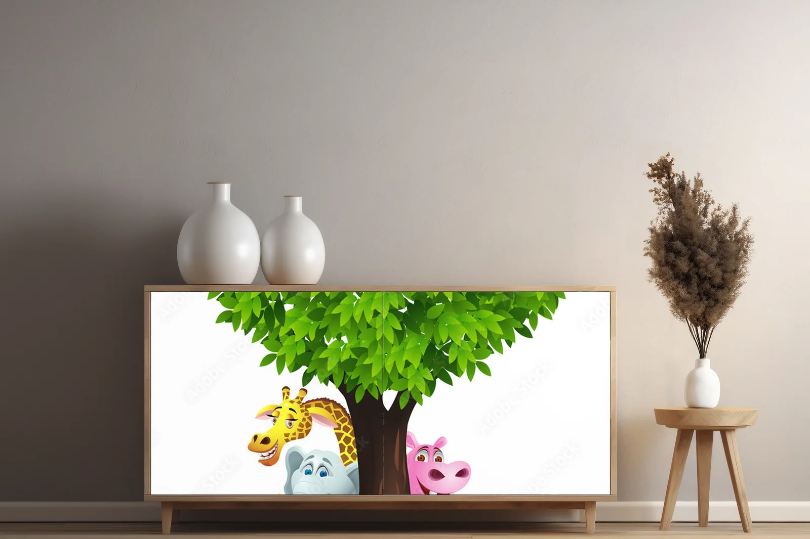 Urocze zwierzęta safari w kartoonowym stylu