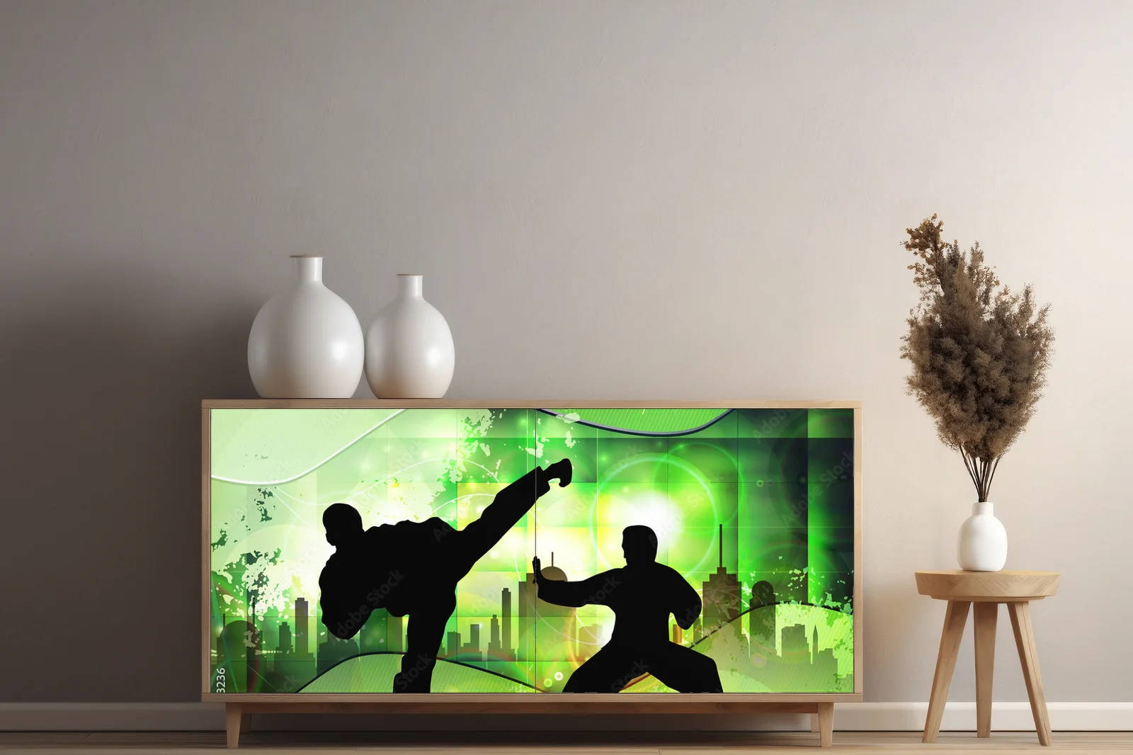 Energetyczny styl karate w odcieniach czerni