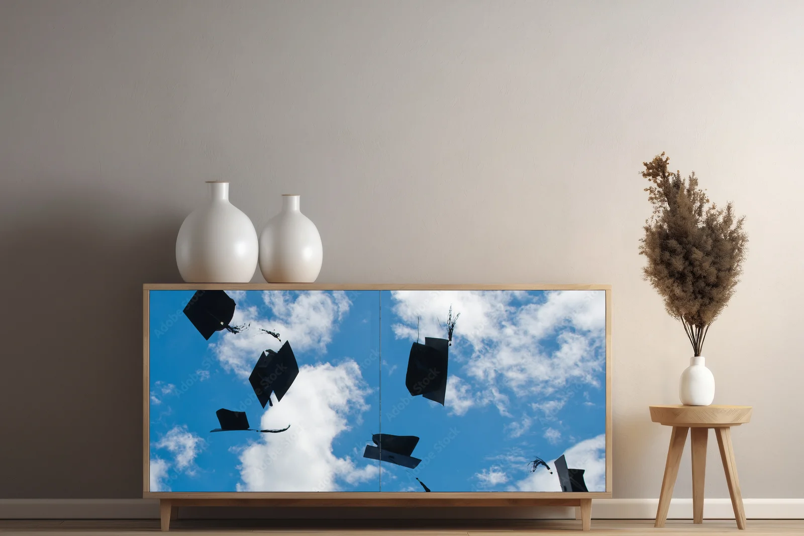 Radosne świętowanie sukcesów w sky blue
