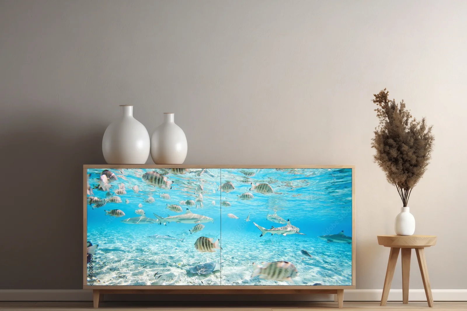 Egzotyczna głębia oceanu w niebieskich odcieniach