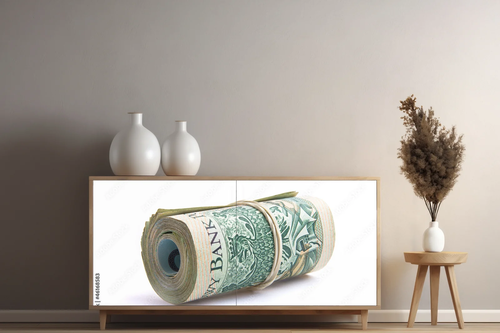 Lśniące banknoty w bielu – symbol bogactwa
