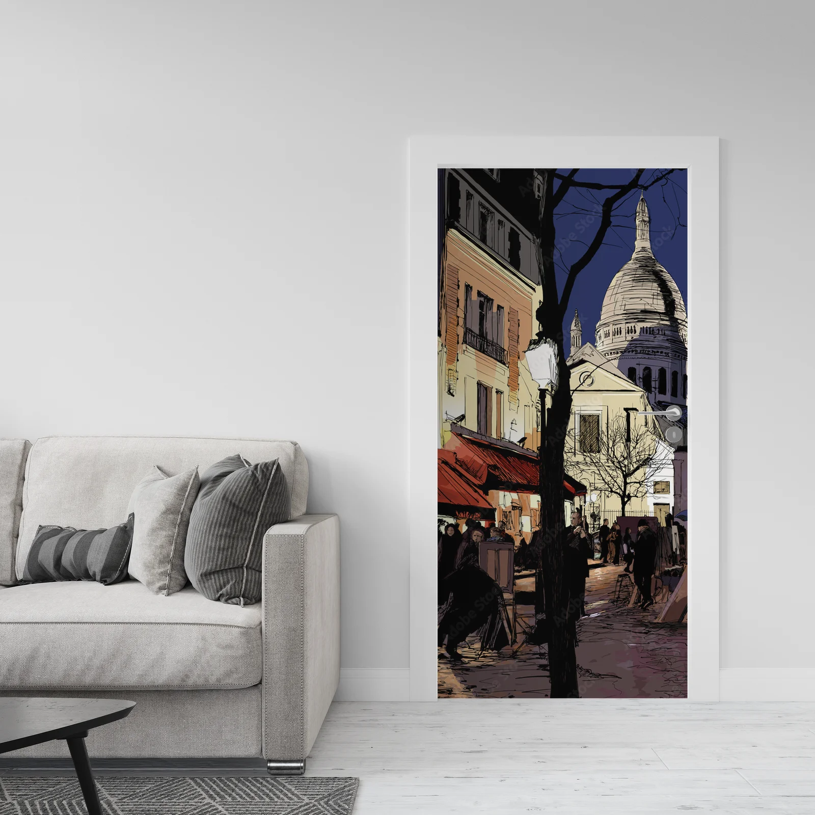 Zimowy urok Montmartre w kolorze nocy