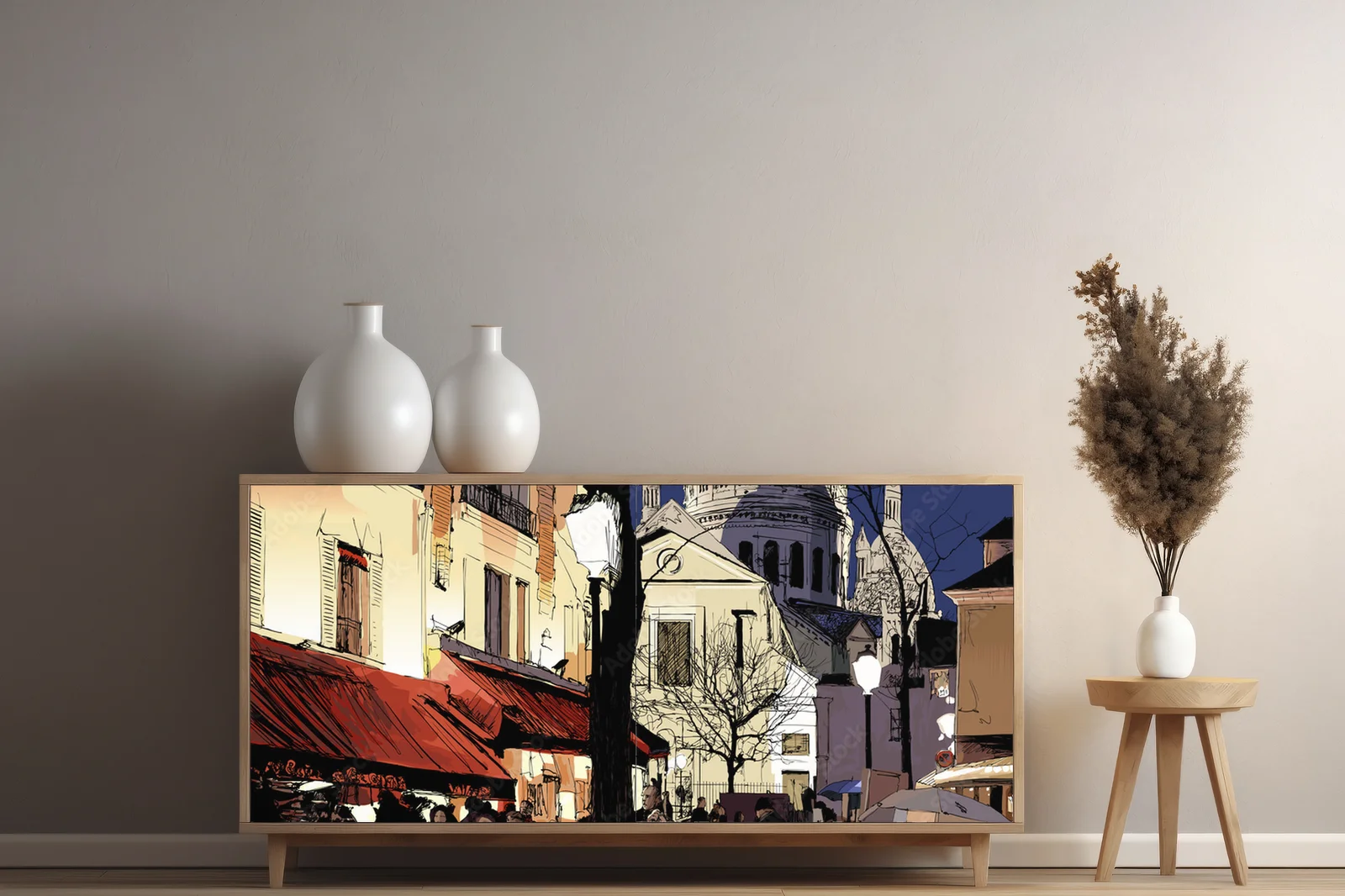 Zimowy urok Montmartre w kolorze nocy