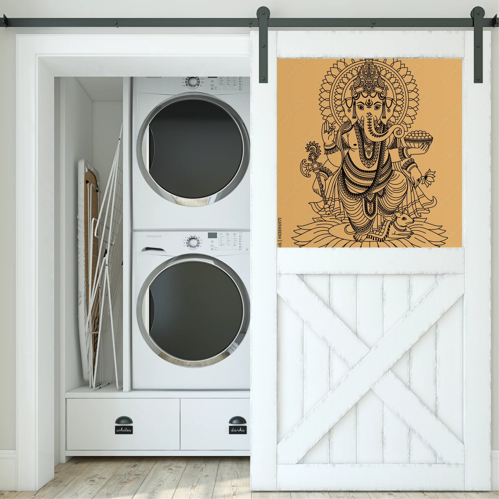 Słoneczny bóstw Ganesha w złotych odcieniach