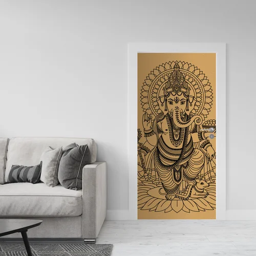 Słoneczny bóstw Ganesha w złotych odcieniach