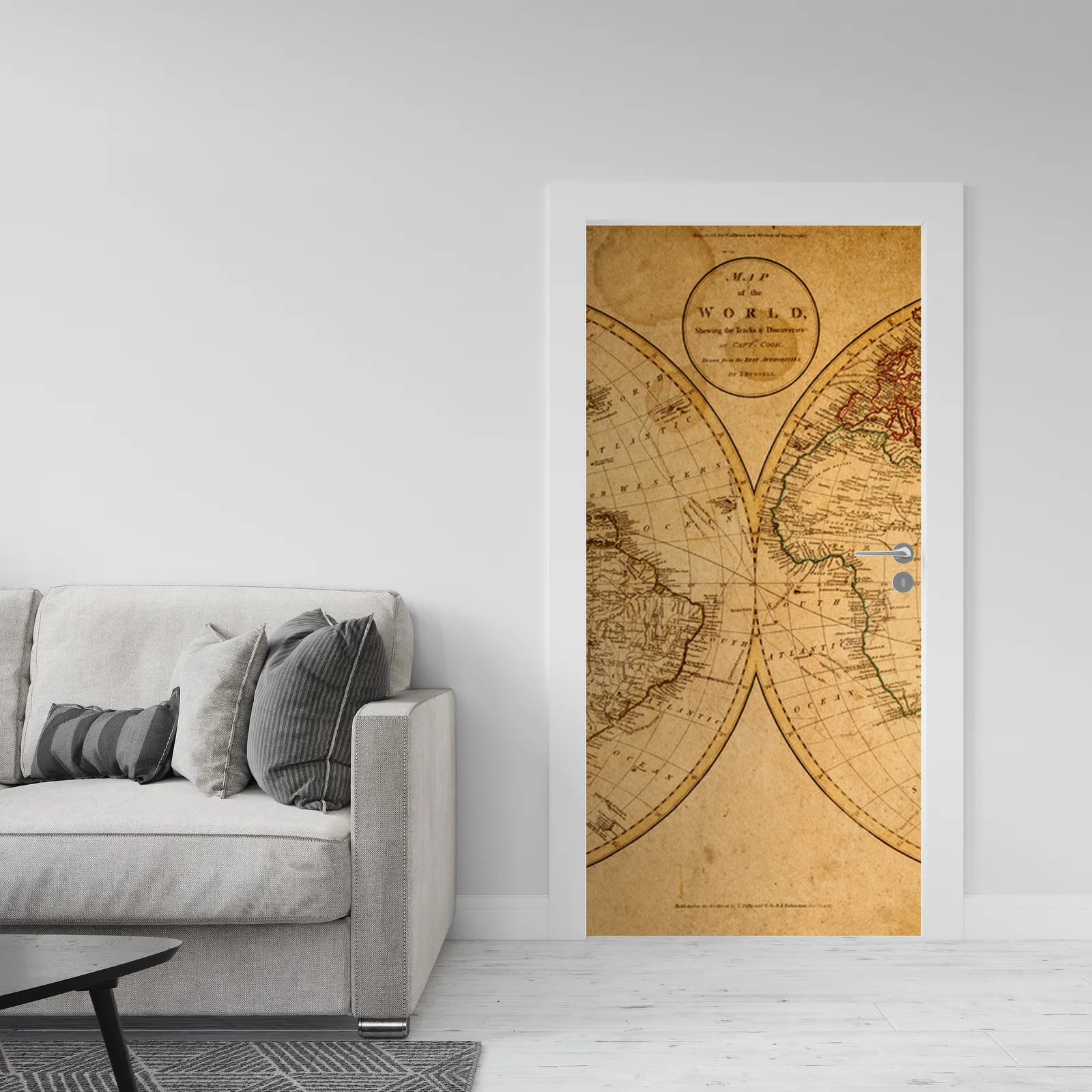 Zabytkowa mapa z 1799 roku w rustykalnych odcieniach