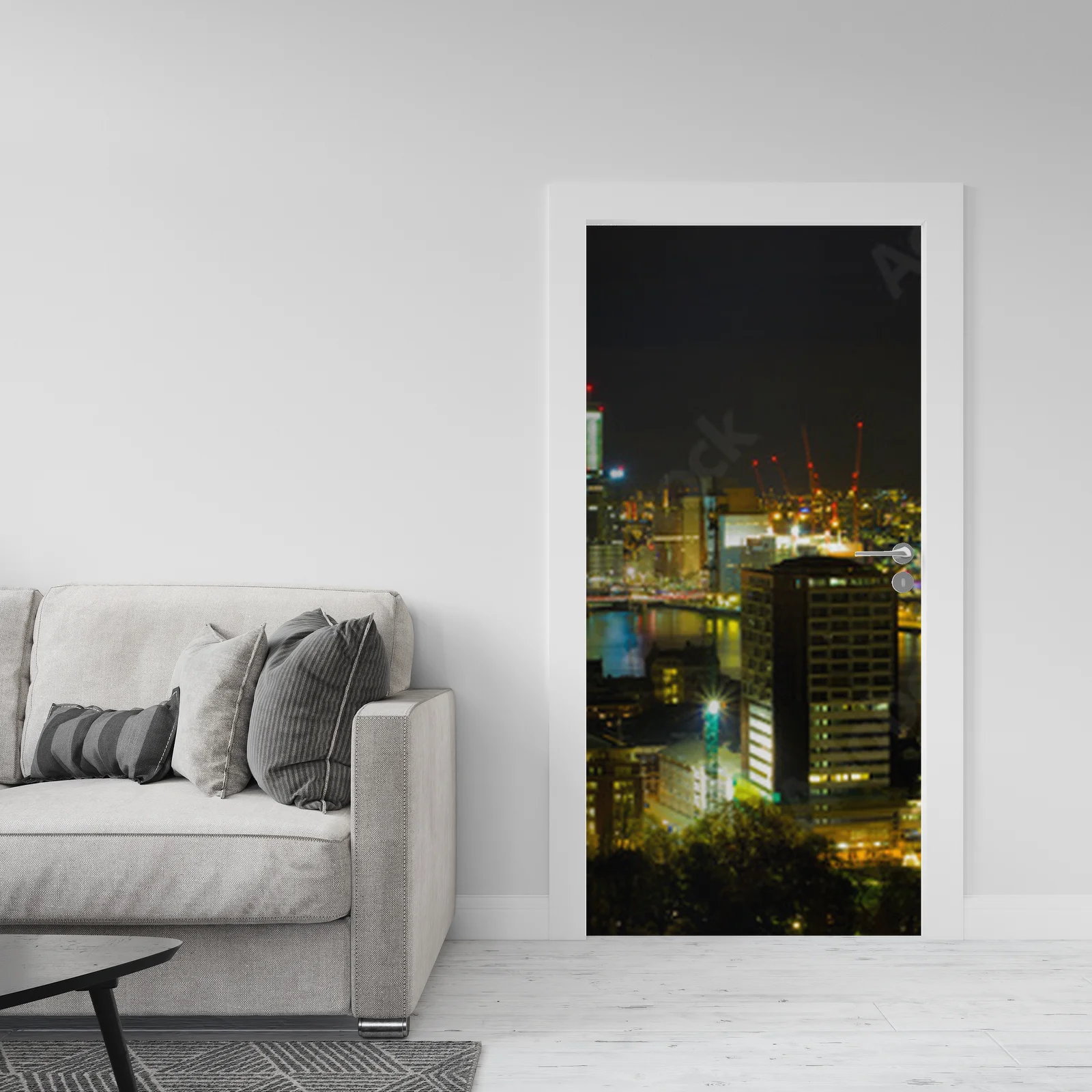 Nocna panorama Rotterdamu w głębokich odcieniach