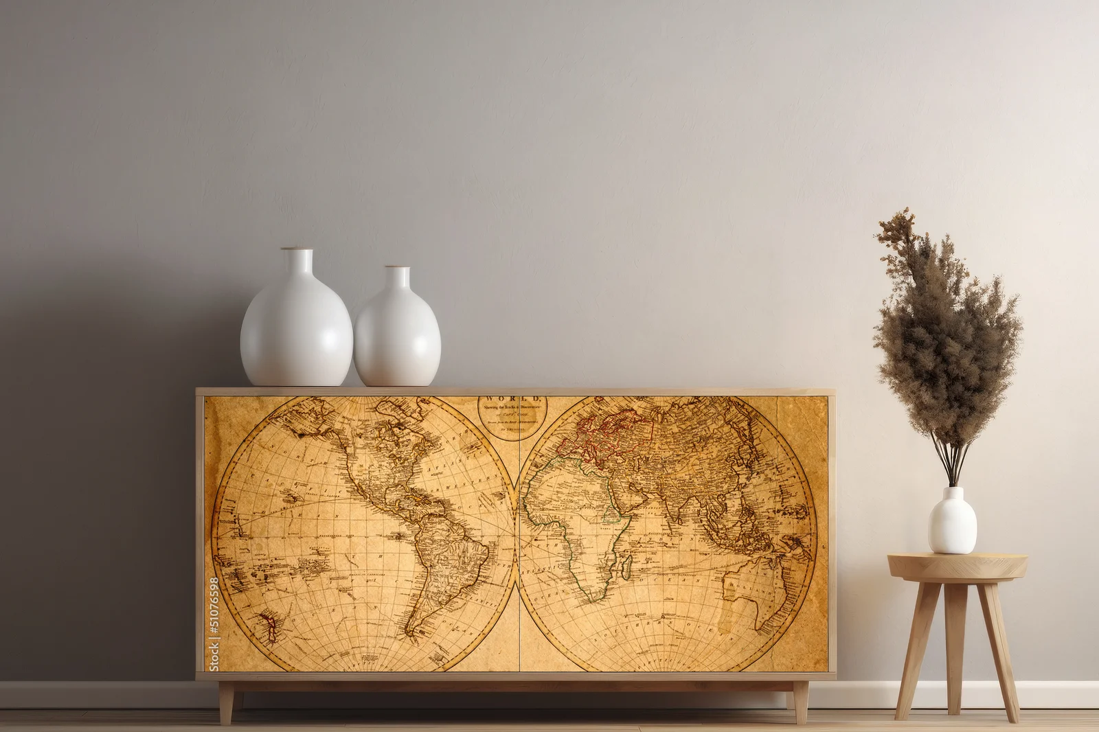 Zabytkowa mapa z 1799 roku w rustykalnych odcieniach