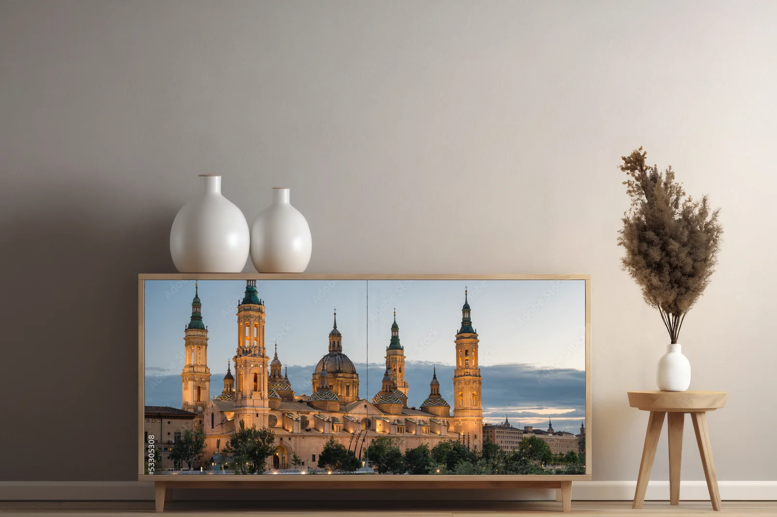 Panorama Bazyliki Pilar w stonowanych odcieniach