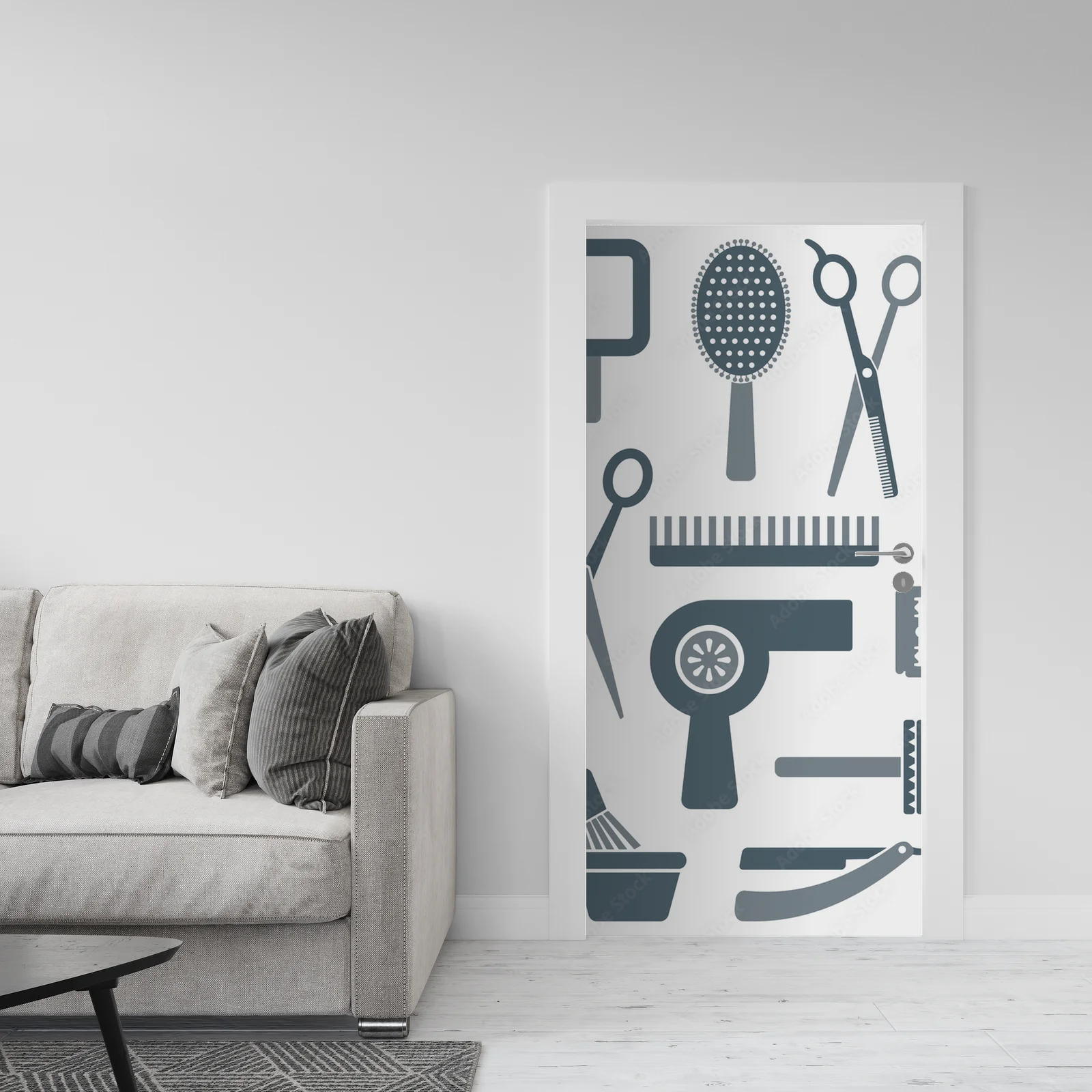 Elegancka kolekcja ikon fryzjerskich w bieli