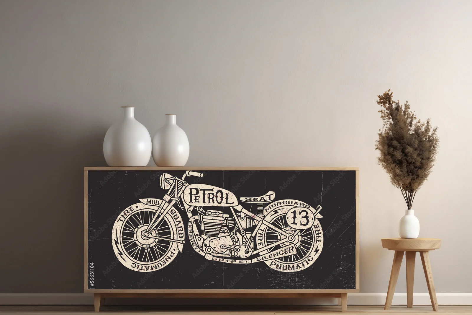 Tradycyjny styl motocykla w mrocznych odcieniach