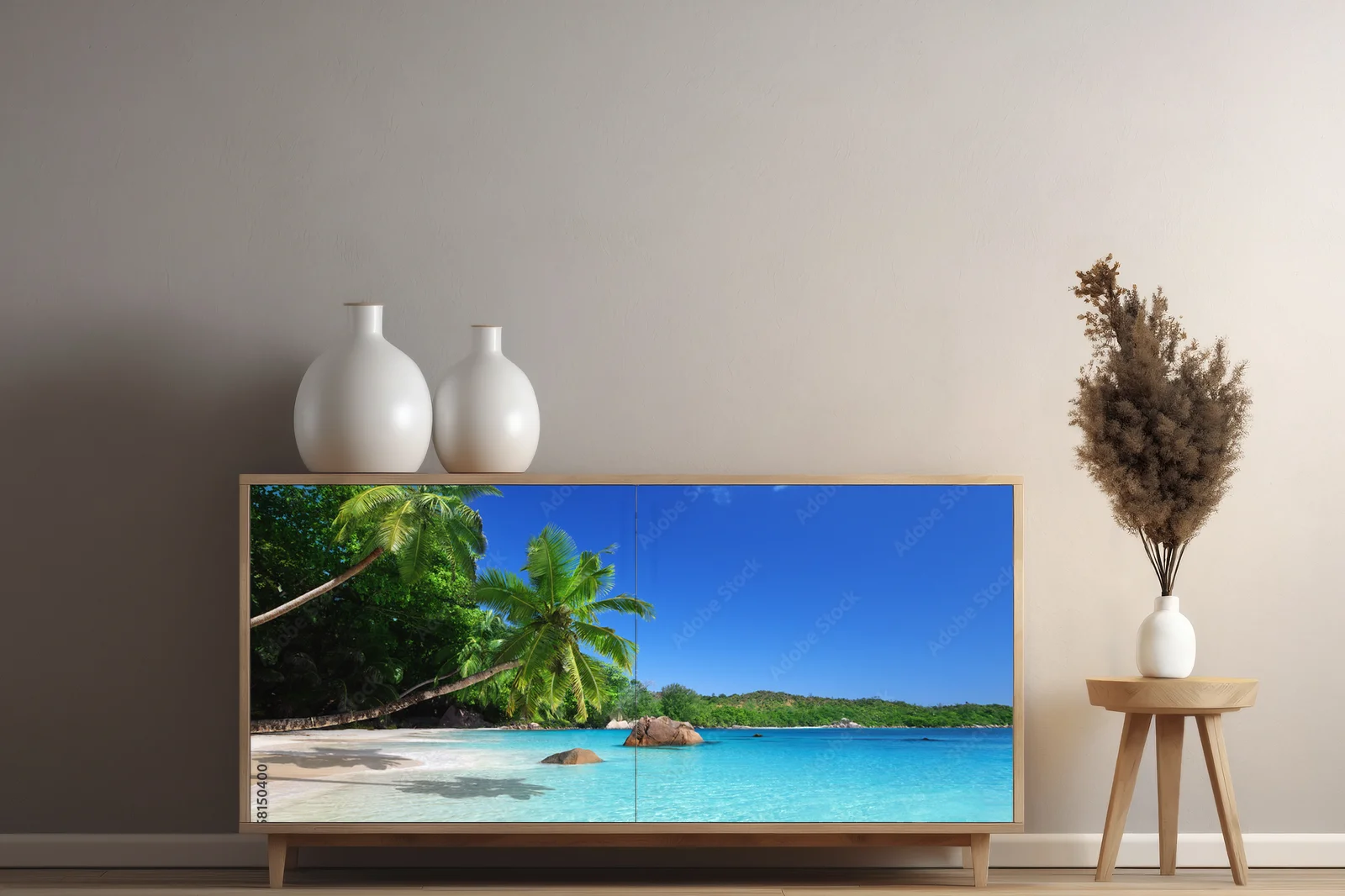 Rajski plażowy krajobraz wyspy Praslin