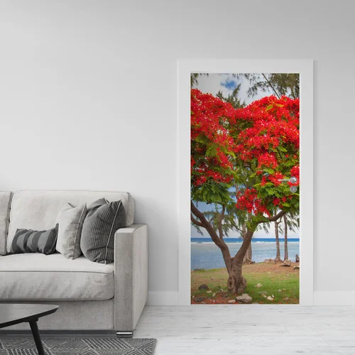 Tropikalny blask arbre flamboyant w pastelowych odcieniach