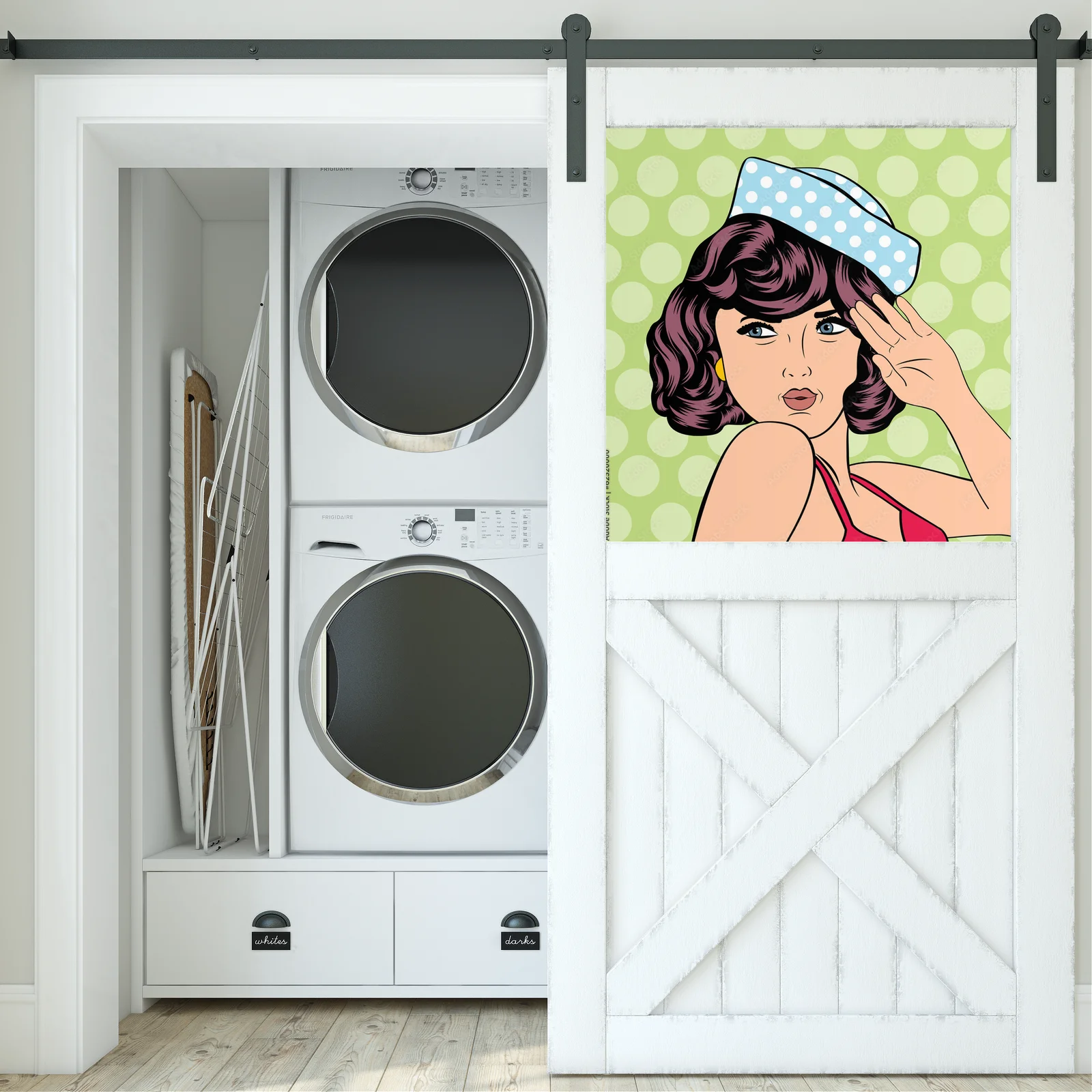 Retro kobieta w kolorowym stylu pop art