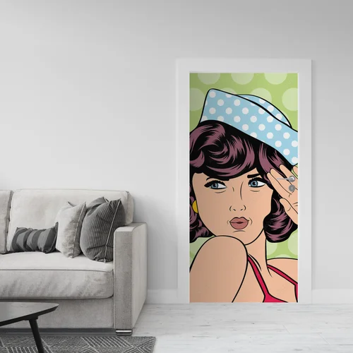 Retro kobieta w kolorowym stylu pop art