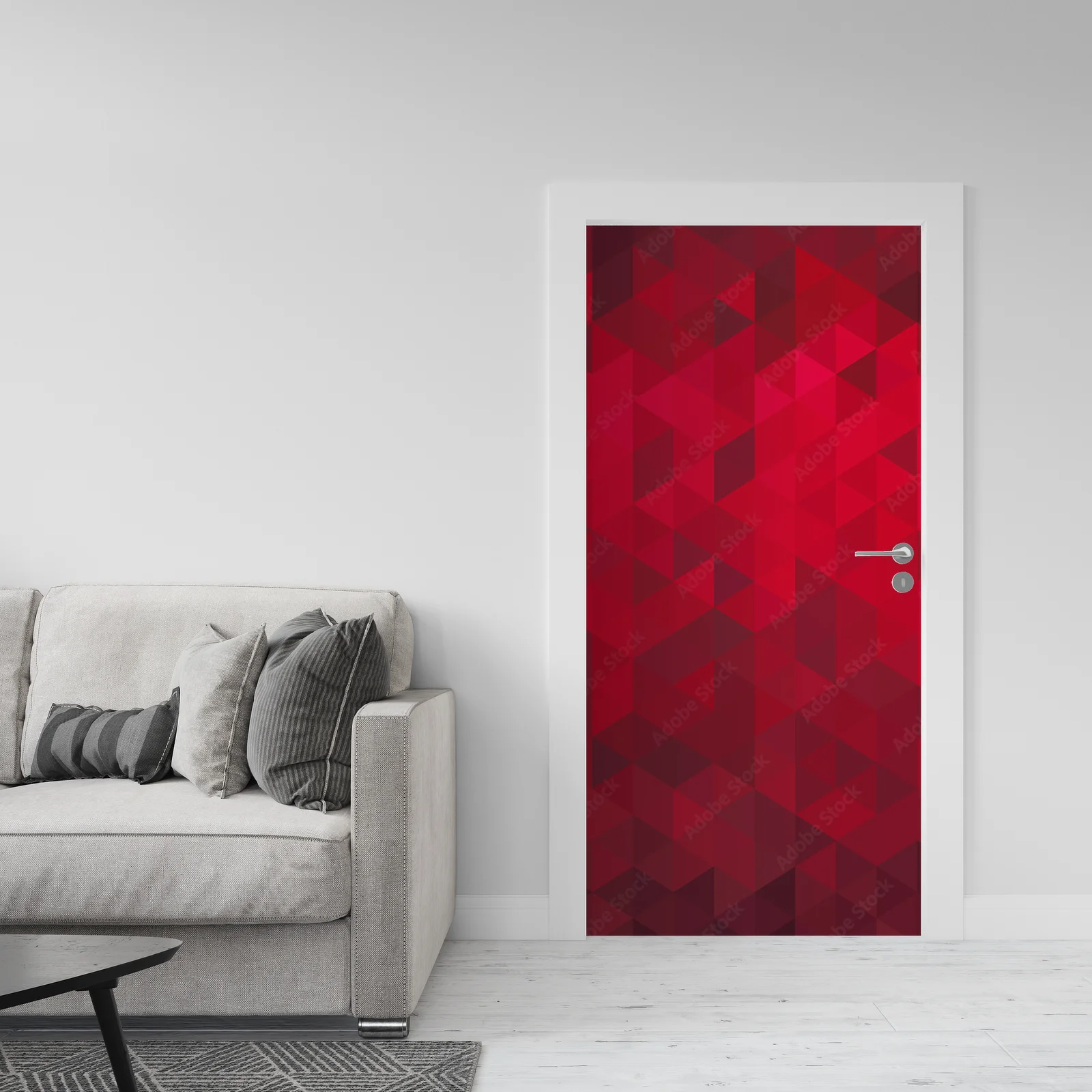 Abstrakcyjna geometryczna elegancja w czerwieni