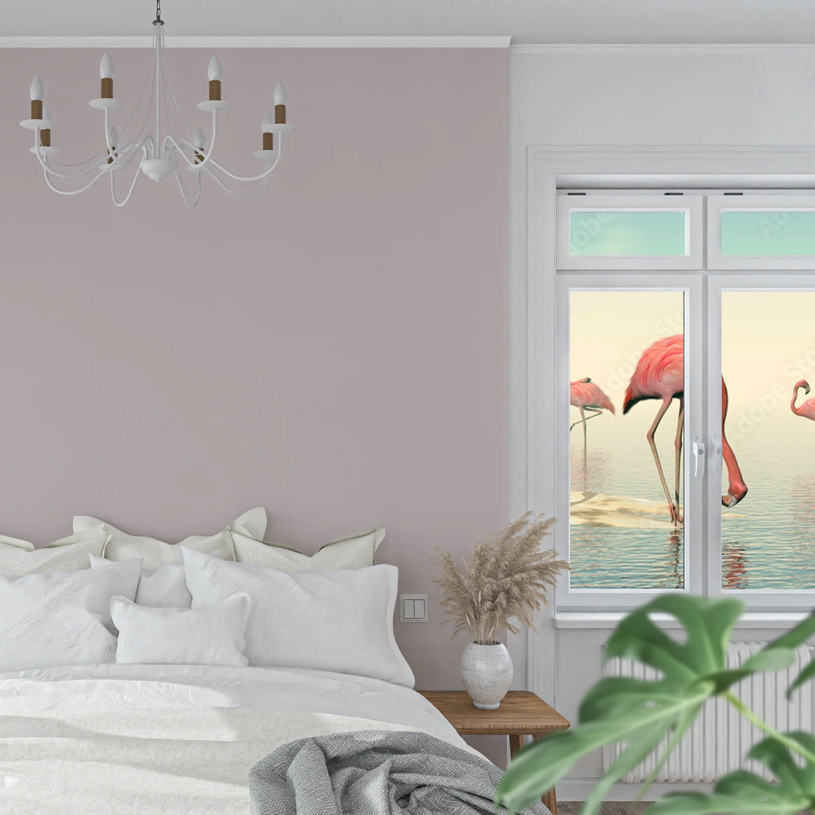 Flock of Pink Flamingos w subtelnych odcieniach