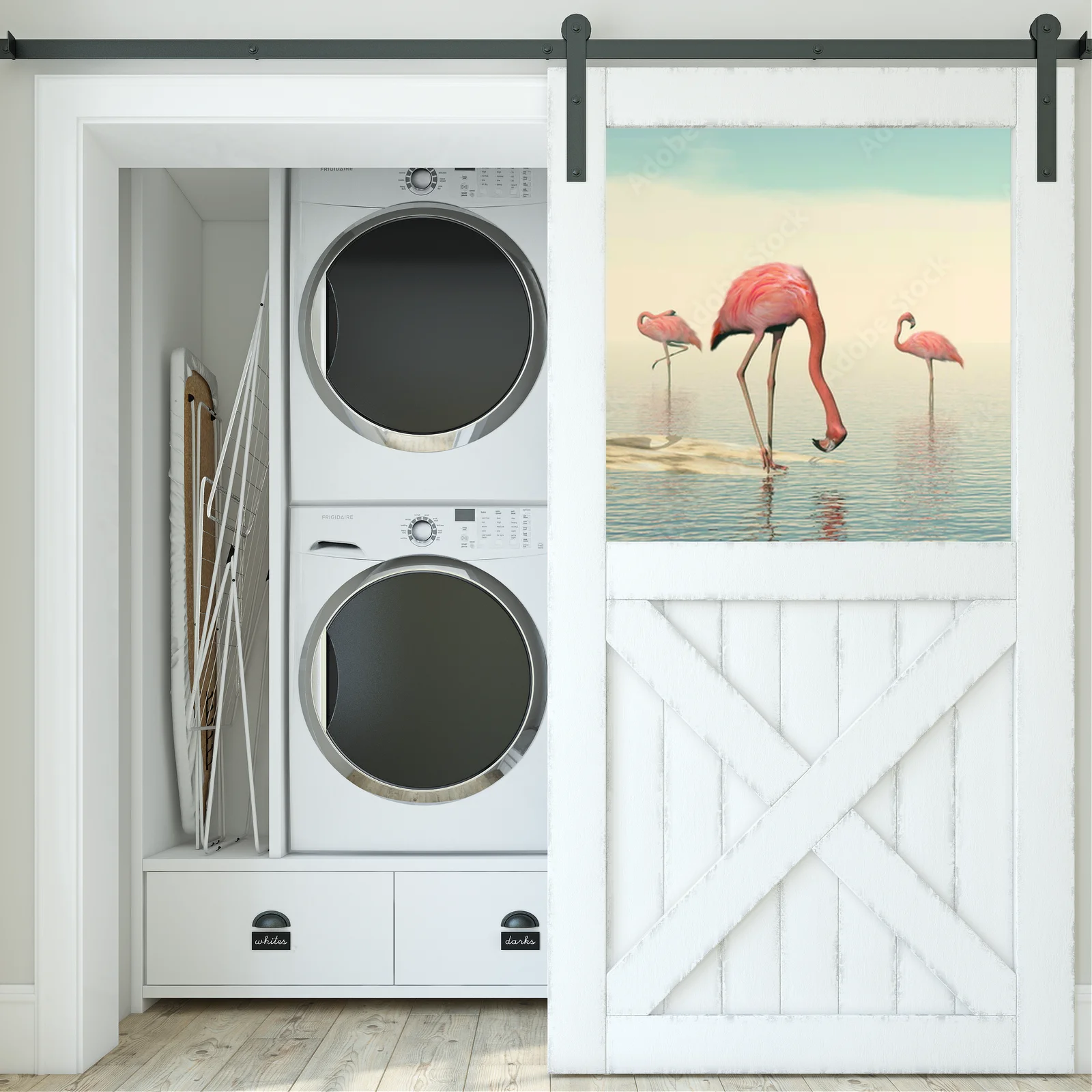 Flock of Pink Flamingos w subtelnych odcieniach