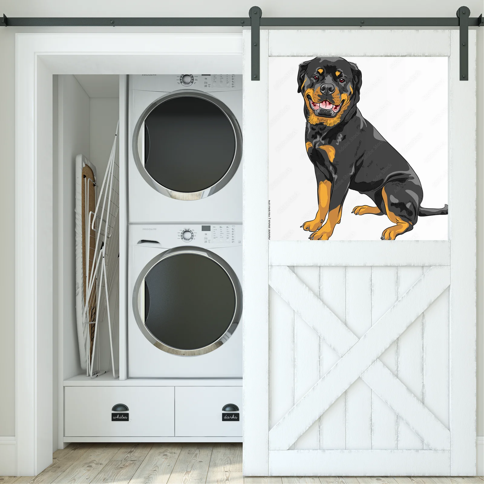 Urok Rottweilera w eleganckim odcieniu bieli