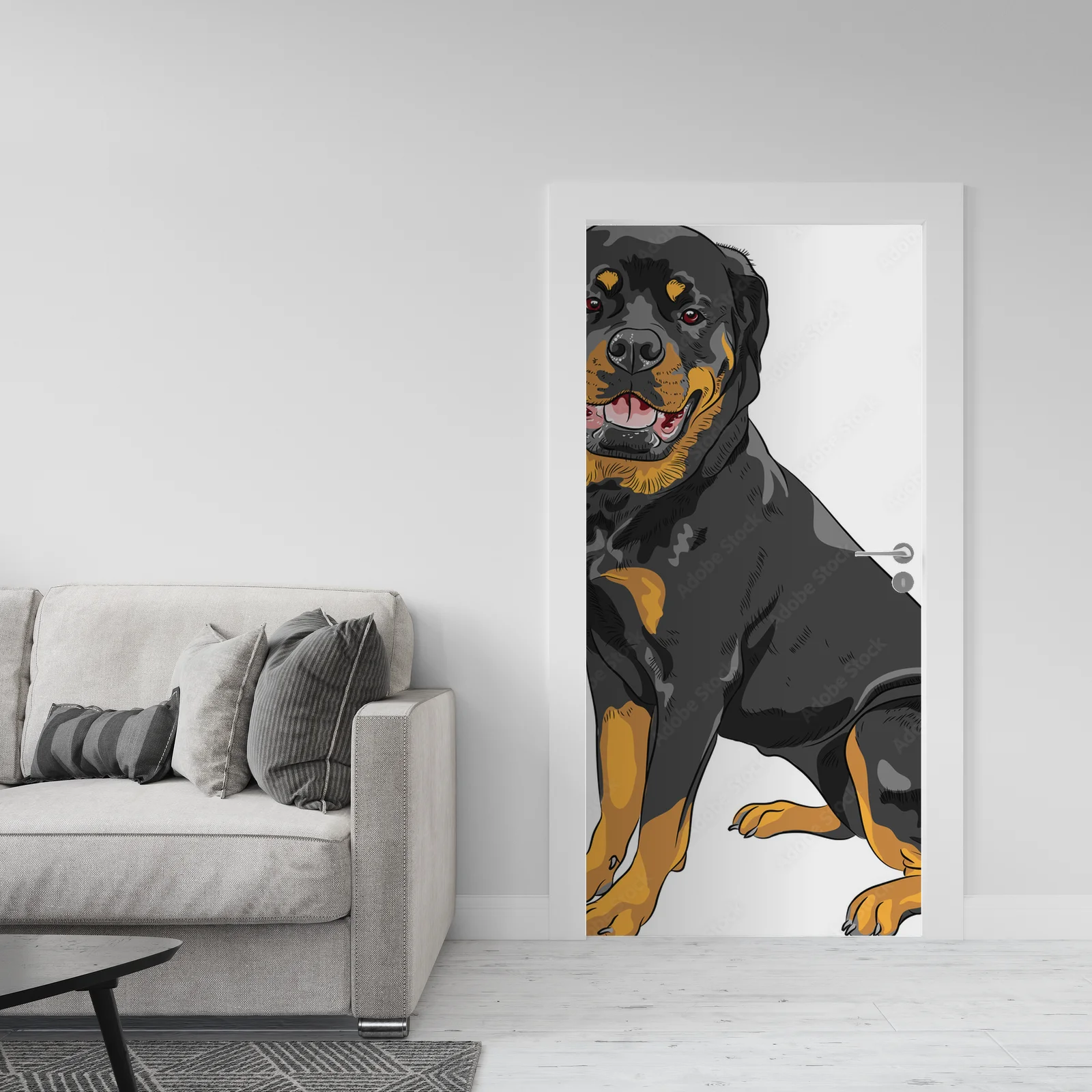 Urok Rottweilera w eleganckim odcieniu bieli