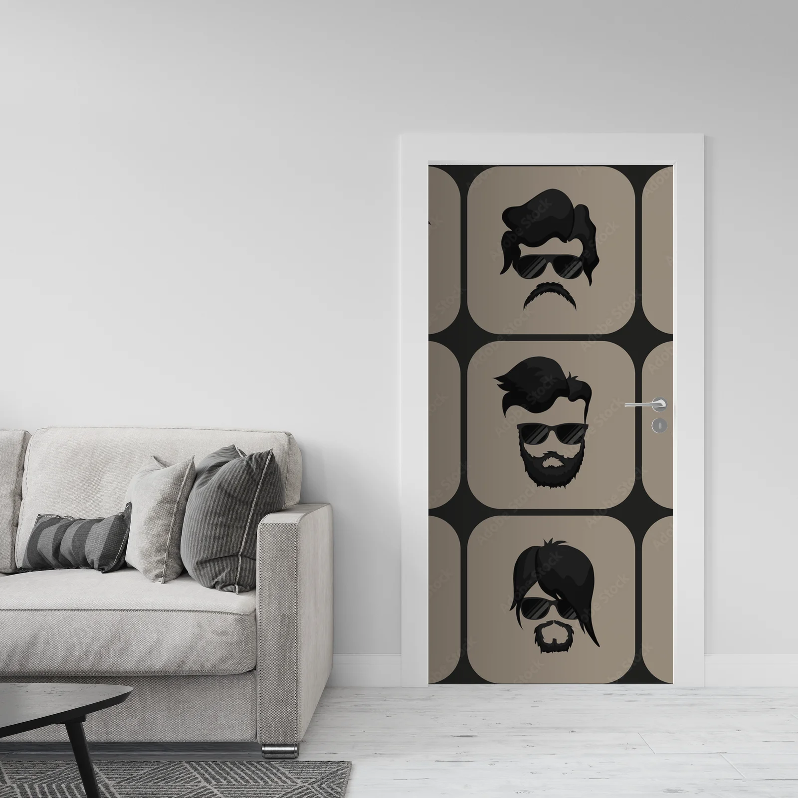 Stylowy hipster z eleganckim wąsem i zarostem