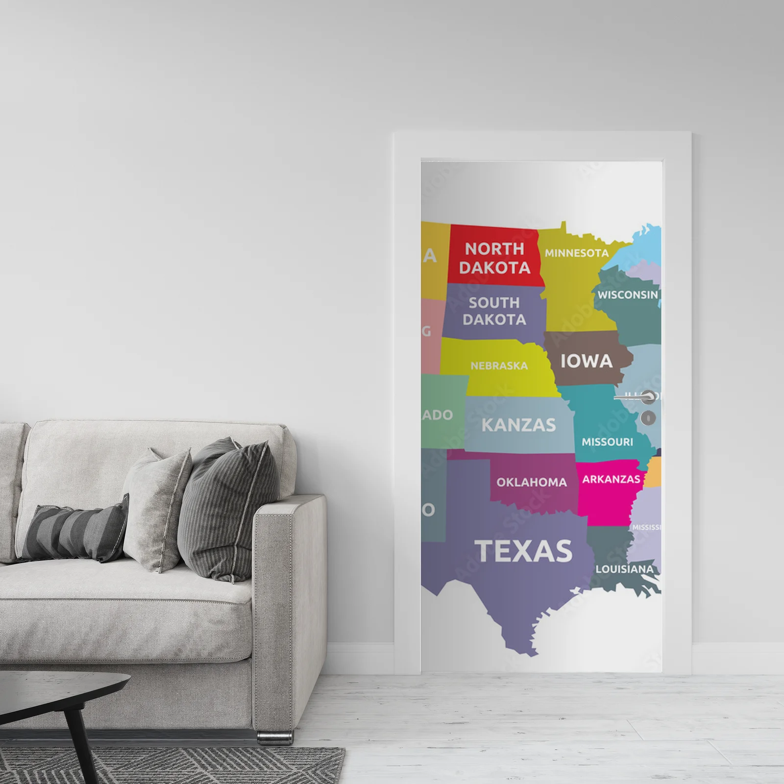Wspaniała mapa USA w harmonijnych odcieniach
