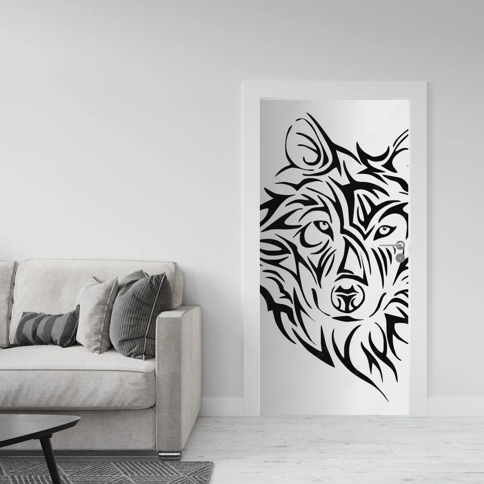 Fierce Wolf Emblem in Striking Black and White