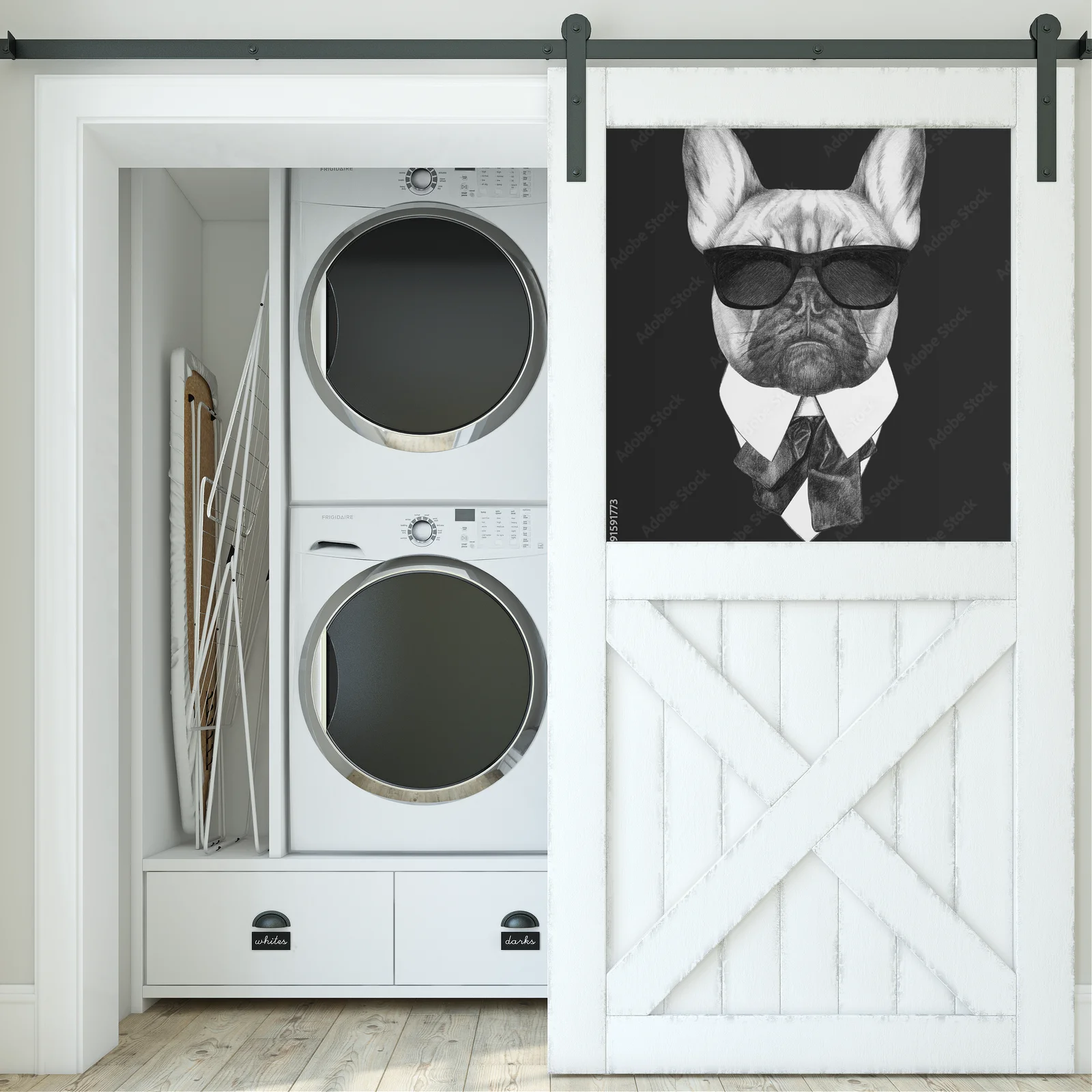 Elegancki francuski buldog w stylu retro