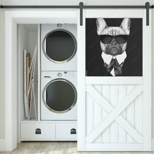 Elegancki francuski buldog w stylu retro