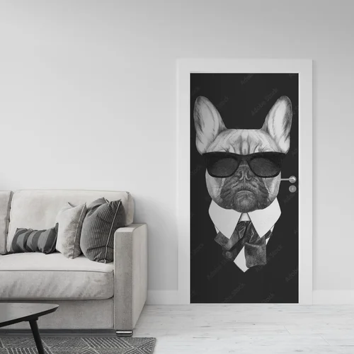 Elegancki francuski buldog w stylu retro