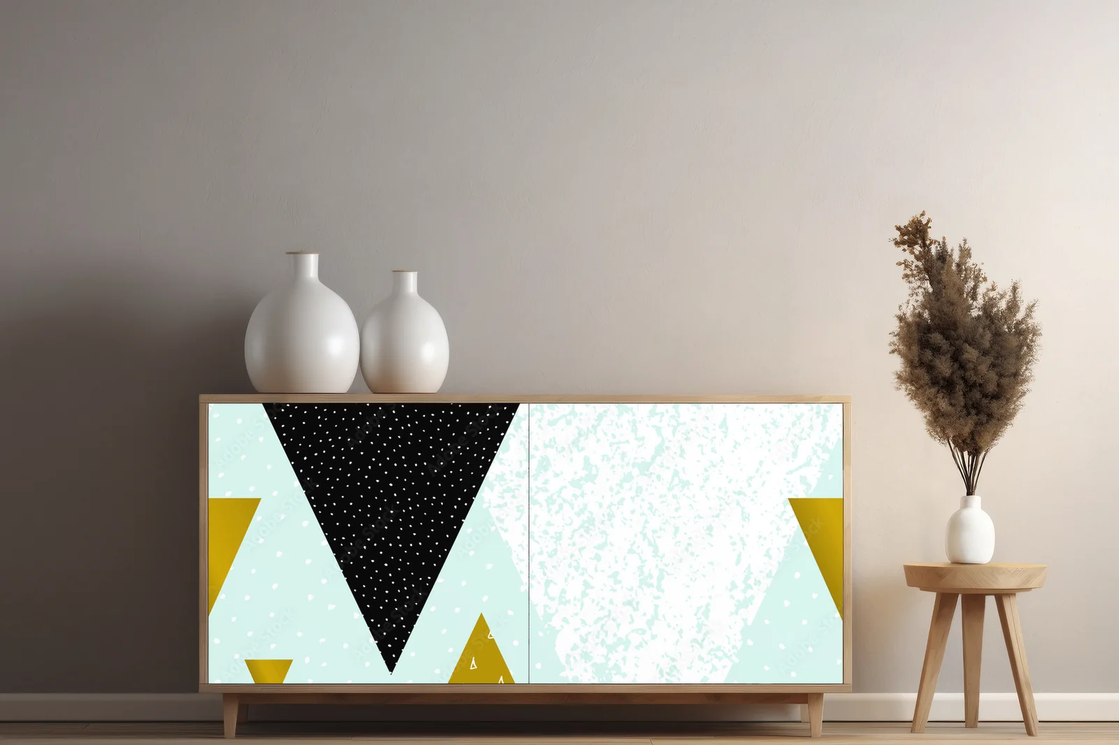 Eleganckie geometryczne motywy w pastelowych odcieniach